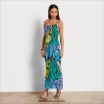 Sam Edelman Schmetterlings-Maxikleid Frauen schwarz-multi Bekleidung 2P8JNV1097 - Image 2