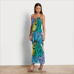 Sam Edelman Schmetterlings-Maxikleid Frauen schwarz-multi Bekleidung 2P8JNV1164