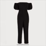 Sam Edelman Schulterfreier Overall Frauen Schwarz Bekleidung 2P8JNV1074 - Image 5
