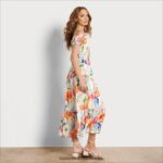 Sam Edelman Schulterfreies Maxikleid Frauen weiß-multi Bekleidung 2P8JNV1111 - Image 2