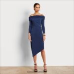 Sam Edelman schulterfreies Midikleid Frauen Marine Bekleidung 2P8JNV1148