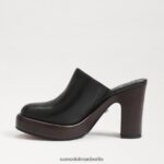 Sam Edelman Shiloh-Pantoletten mit Absatz Frauen schwarzes Leder Schuhwerk 2P8JNV714 - Image 4