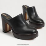 Sam Edelman Shiloh-Pantoletten mit Absatz Frauen schwarzes Leder Schuhwerk 2P8JNV714 - Image 7