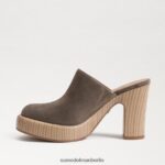 Sam Edelman Shiloh-Pantoletten mit Absatz Frauen Wüstenoliven-Wildleder Schuhwerk 2P8JNV716 - Image 4