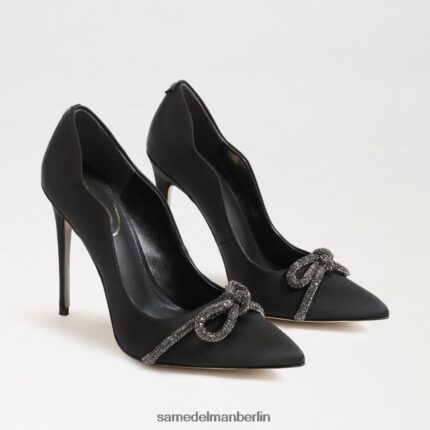 Sam Edelman Spitzer Deela-Absatz Frauen schwarzer Satin Schuhwerk 2P8JNV956