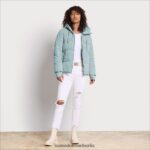 Sam Edelman Steppjacke mit Kissenkragen Frauen Mineral Bekleidung 2P8JNV1139