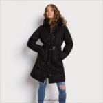 Sam Edelman Steppjacke mit Kissenkragen und Gürtel Frauen Schwarz Bekleidung 2P8JNV1300 - Image 3