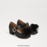 Sam Edelman Talia Mary Jane mit Blockabsatz Kinder schwarzes Leder Schuhwerk 2P8JNV1046