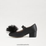Sam Edelman Talia Mary Jane mit Blockabsatz Kinder schwarzes Leder Schuhwerk 2P8JNV1046 - Image 4