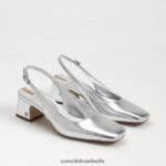 Sam Edelman Terra-Slingback-Kitten-Heel Frauen weiches Silber Schuhwerk 2P8JNV187