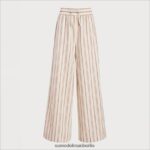 Sam Edelman Tragen Sie eine weiche Hose Frauen weißer Streifen Bekleidung 2P8JNV1071 - Image 5