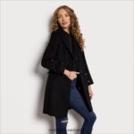Sam Edelman Twill-Wollmantel Frauen Schwarz Bekleidung 2P8JNV1221 - Image 3
