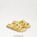 Sam Edelman Valeri Slide-Sandale Kinder buttergelbes Leder Schuhwerk 2P8JNV1048
