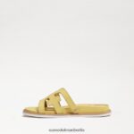 Sam Edelman Valeri Slide-Sandale Kinder buttergelbes Leder Schuhwerk 2P8JNV1048 - Image 4