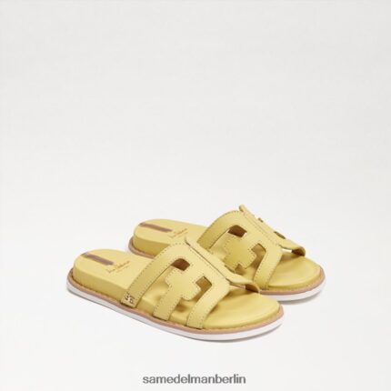 Sam Edelman Valeri Slide-Sandale Kinder buttergelbes Leder Schuhwerk 2P8JNV1048