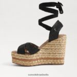 Sam Edelman Vaughn Espadrille-Keilsandale Frauen schwarzes Gewebe Schuhwerk 2P8JNV245 - Image 4