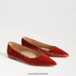 Sam Edelman Wanda spitze Zehenpartie flach Frauen Canyon-Orange-Samt Schuhwerk 2P8JNV475