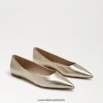 Sam Edelman Wanda spitze Zehenpartie flach Frauen geschmolzenes Goldleder Schuhwerk 2P8JNV481
