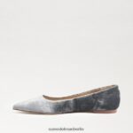 Sam Edelman Wanda spitze Zehenpartie flach Frauen rauchblauer Samt Schuhwerk 2P8JNV474 - Image 4