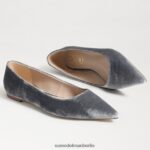 Sam Edelman Wanda spitze Zehenpartie flach Frauen rauchblauer Samt Schuhwerk 2P8JNV474 - Image 7