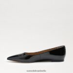 Sam Edelman Wanda spitze Zehenpartie flach Frauen schwarzes Lackleder Schuhwerk 2P8JNV483 - Image 4