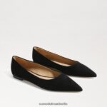 Sam Edelman Wanda spitze Zehenpartie flach Frauen schwarzes Wildleder Schuhwerk 2P8JNV484
