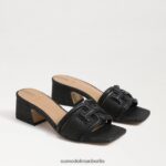 Sam Edelman Waylon-Slipper mit Blockabsatz Frauen schwarzes Gewebe Schuhwerk 2P8JNV346