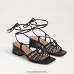 Sam Edelman Westley Schnürsandale mit Blockabsatz Frauen schwarzes Leder Schuhwerk 2P8JNV398