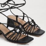 Sam Edelman Westley Schnürsandale mit Blockabsatz Frauen schwarzes Leder Schuhwerk 2P8JNV398 - Image 7