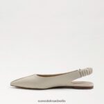 Sam Edelman Whitney Slingback, spitze Zehenpartie, flach Frauen modernes elfenbeinfarbenes Leder Schuhwerk 2P8JNV737 - Image 4
