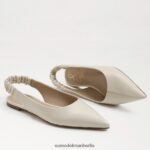 Sam Edelman Whitney Slingback, spitze Zehenpartie, flach Frauen modernes elfenbeinfarbenes Leder Schuhwerk 2P8JNV737 - Image 7
