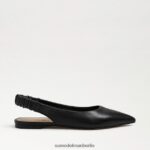 Sam Edelman Whitney Slingback, spitze Zehenpartie, flach Frauen schwarzes Leder Schuhwerk 2P8JNV736 - Image 2