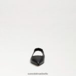 Sam Edelman Whitney Slingback, spitze Zehenpartie, flach Frauen schwarzes Leder Schuhwerk 2P8JNV736 - Image 3