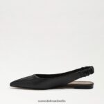 Sam Edelman Whitney Slingback, spitze Zehenpartie, flach Frauen schwarzes Leder Schuhwerk 2P8JNV736 - Image 4