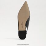 Sam Edelman Whitney Slingback, spitze Zehenpartie, flach Frauen schwarzes Leder Schuhwerk 2P8JNV736 - Image 6