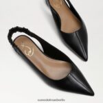 Sam Edelman Whitney Slingback, spitze Zehenpartie, flach Frauen schwarzes Leder Schuhwerk 2P8JNV736 - Image 7