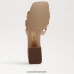 Sam Edelman Winslow-Mule-Absatz Frauen Gold Blatt Schuhwerk 2P8JNV357 - Image 6