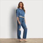 Sam Edelman Yaro-90er-Jahre-Hose mit hohem Bund Frauen Horizont Bekleidung 2P8JNV1201 - Image 2