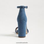 Sam Edelman Yaro-Sandale mit Blockabsatz Frauen gewaschenes Indigo Schuhwerk 2P8JNV320 - Image 5