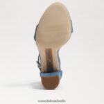 Sam Edelman Yaro-Sandale mit Blockabsatz Frauen gewaschenes Indigo Schuhwerk 2P8JNV320 - Image 6