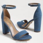Sam Edelman Yaro-Sandale mit Blockabsatz Frauen gewaschenes Indigo Schuhwerk 2P8JNV320 - Image 7