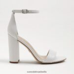 Sam Edelman Yaro-Sandale mit Blockabsatz Frauen strahlend weißes Leder Schuhwerk 2P8JNV328 - Image 2