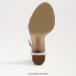 Sam Edelman Yaro-Sandale mit Blockabsatz Frauen strahlend weißes Leder Schuhwerk 2P8JNV328 - Image 6