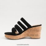 Sam Edelman Yuki-Plateau-Keilabsatz Frauen schwarzes Wildleder Schuhwerk 2P8JNV687 - Image 4